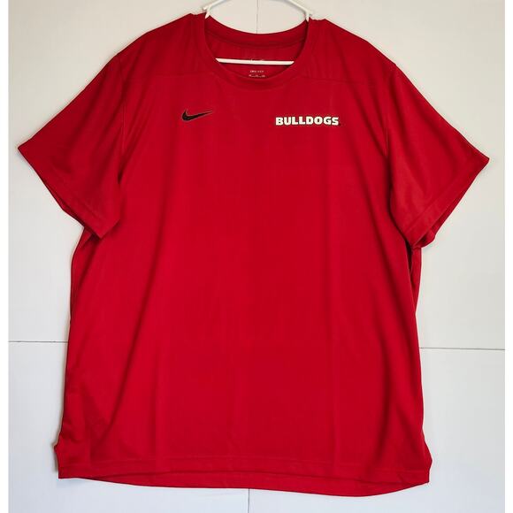 Nike Dri-Fit Georgia Bulldogs Men's Red Short Sleeve T-Shirt, Size XXL (2XL) - Picture 1 of 3